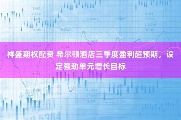 祥盛期权配资 希尔顿酒店三季度盈利超预期，设定强劲单元增长目标