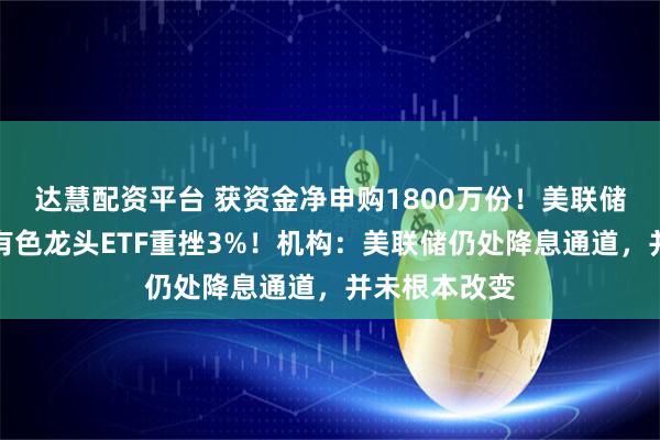 达慧配资平台 获资金净申购1800万份！美联储讲话扰动，有色龙头ETF重挫3%！机构：美联储仍处降息通道，并未根本改变